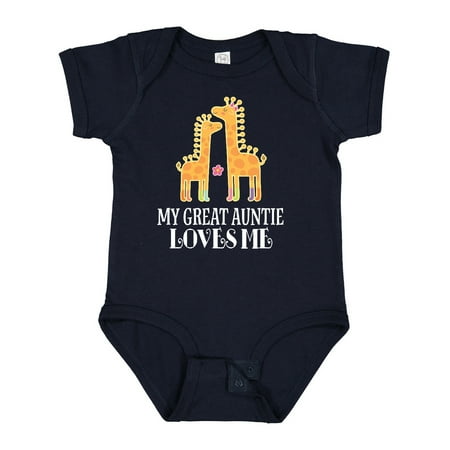 

Inktastic Great Auntie Loves Me Giraffe Gift Baby Girl Bodysuit