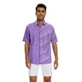 thumbnail image 2 of Classicmod Purple Cotton Hand Block Hawaiian Batik Men's casual button Summer Beach shirt Size M, 2 of 5