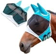 thumbnail image 1 of Máscara de caballo,Máscaras para caballos con orejas para caballo azul real tamaño completo,anteojeras de caballo y capó de oreja de caballob azul marino L, 1 of 5