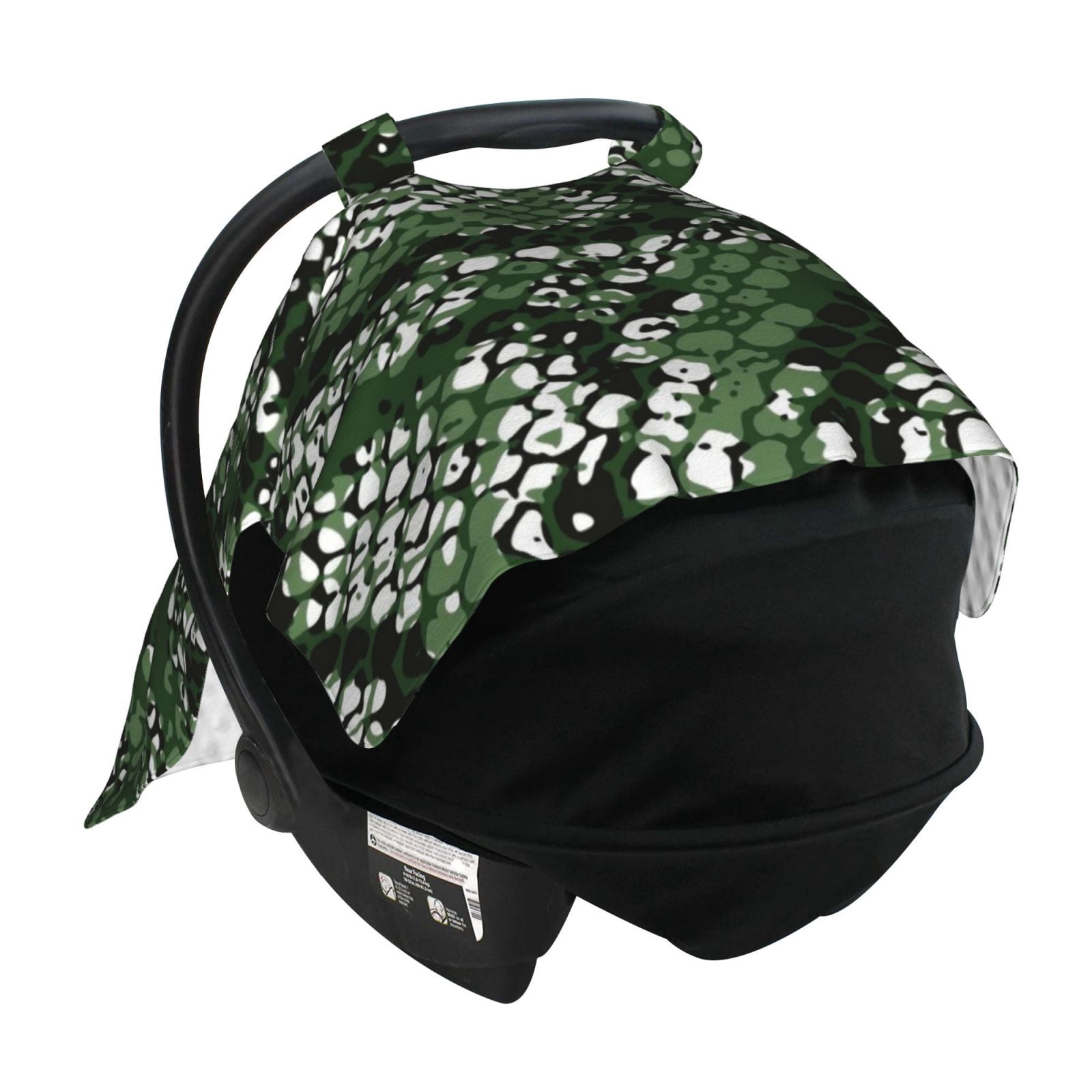 Naloa Green Snakeskin Baby Car Seat Cover, Breathable Baby Carrier Cover, Multiuse Baby Carrier Cover & Nursing Breastfeeding Cover