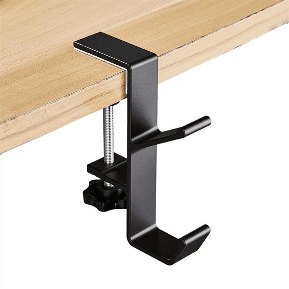 1 Piece Adjustable Table Side Hook, Gaming Headset Hanger Backpack Storage, Hook Stand Without Drilling,Black
