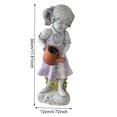 thumbnail image 2 of Estatua de iluminación Solar de gnomo, tetera de niña, estatua de resina para decoración de jardín, 2 of 9