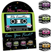 Big Dot of Happiness 80’s Retro - Totally 1980s Party Scavenger Hunt - 1 Stand and 48 Game Pieces - Hide and Find Game