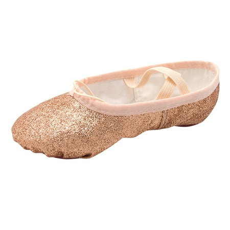 

kpoplk Baby Dress Shoes Children Shoes Dance Shoes Warm Dance Ballet Performance Indoor Shoes Toddler Sandals Girl Closed Toe(Rose Gold)