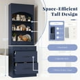 thumbnail image 3 of 83.7" High Kitchen Pantry Set of 2, Modern Freestanding Cabinet Hutch with Faux Marble Top, 5 Storage Drawers & Adjustable Shelves (Small Blue), 3 of 9