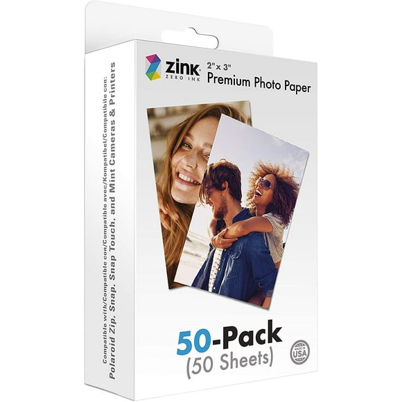 Zink Papier Photo Instantané Premium 2"x3" (50 Pack) Compatible avec les Appareils Photo Polaroid Snap, Snap Touch, Zip et Mint