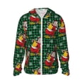 thumbnail image 2 of Lsque Vintage Santa Skiing Green Plaid UPF 50+ Lightweight Sun Protection Men's Women's Long Sleeve Shirt, Hoodie Performance -Medium, 2 of 9