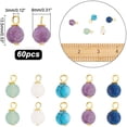 thumbnail image 6 of 60Pcs 8mm Gemstone Charms Round Frosted Natural Stone Charms Dyed Synthetic Charms for Necklace Jewelry Making, 6 of 9