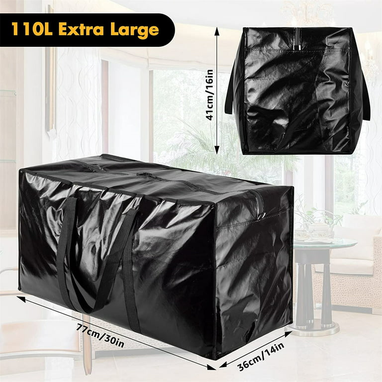 4 Pack Heavy-duty Oversize Large Storage Bag Organizer With Zips And Tag  Pocket For Moving, Clothes Storage, Laundry Bag, Packing, House Essentials,  S