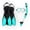 Clear+Green-S/M, variant on GKV Adults' 3-in-1 Snorkel Set – Panoramic Anti-Fog Mask, Dry Top Snorkel & Adjustable Fins for Snorkeling & Diving