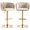 Ivory, variant on Modern Velvet Swivel Bar Stools Set of 2, Hand Woven Backrest, Comfy Adjustable Counter Height Barstools with Gold Square Base for Counter, Kitchen Island, Cafe, Pub (Set of 2, Emerald)