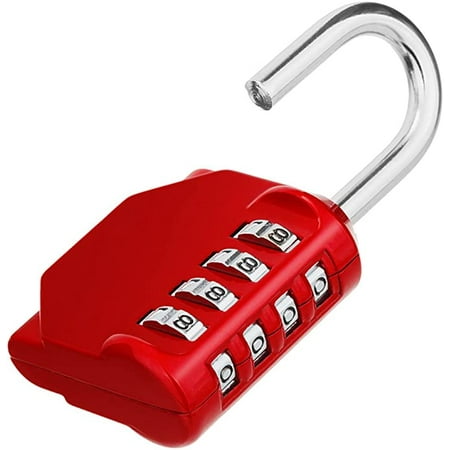 ShenMo Cadenas code casier, vestiaire sportif code cadenas à 4 chiffres,  salle de sport, casiers scolaires, rouge