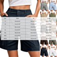 thumbnail image 3 of felwors Womens Cargo Shorts Bermuda Work Shorts with Pockets Knee Length Summer Casual Khaki for Size XXXXL, 3 of 6