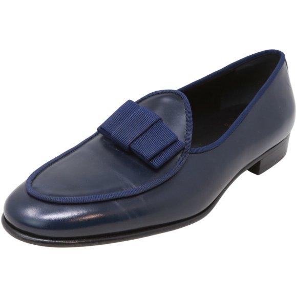 Edhen Women's Opera Loafer Blue Leather Loafers & Slip-On - 10 M