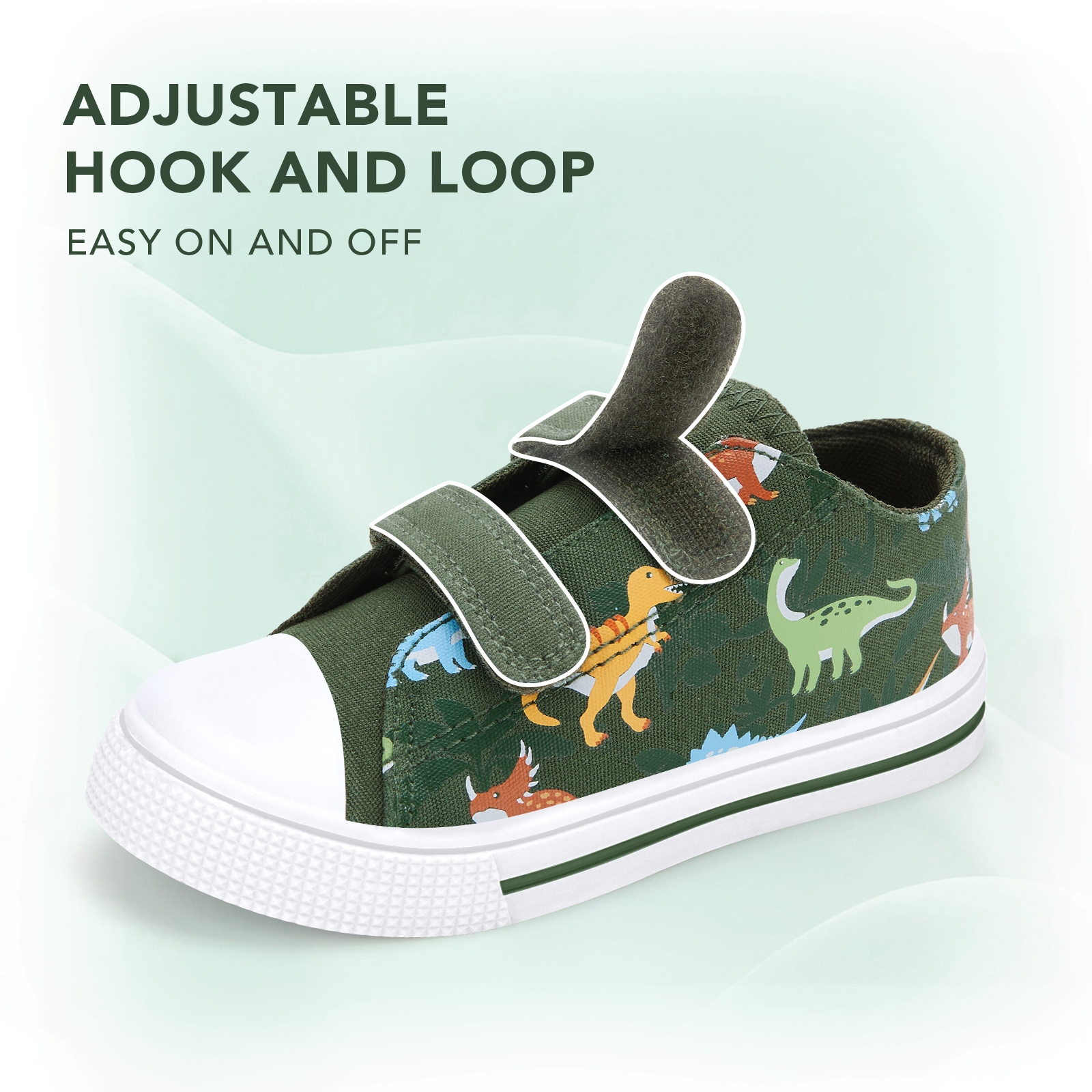 EUXTERPA Toddler Dinosaur Canvas Sneakers photo 3