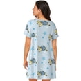 thumbnail image 2 of Bixox Cartoon Turtle Pattern Women's Nightgown, Soft & Breathable Sleepwear, Round Neck Knee-Length Pajama Dress,Loungewear for Home & Sleep, 2 of 7