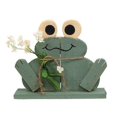 thumbnail image 1 of Rustic Wood Happy Frog on Base w/Flowers, 1 of 1