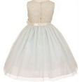 thumbnail image 3 of Big Girls' Elegant Contrast 3D Lace Tulle Flowers Girls Dresses Ivory 14, 3 of 4