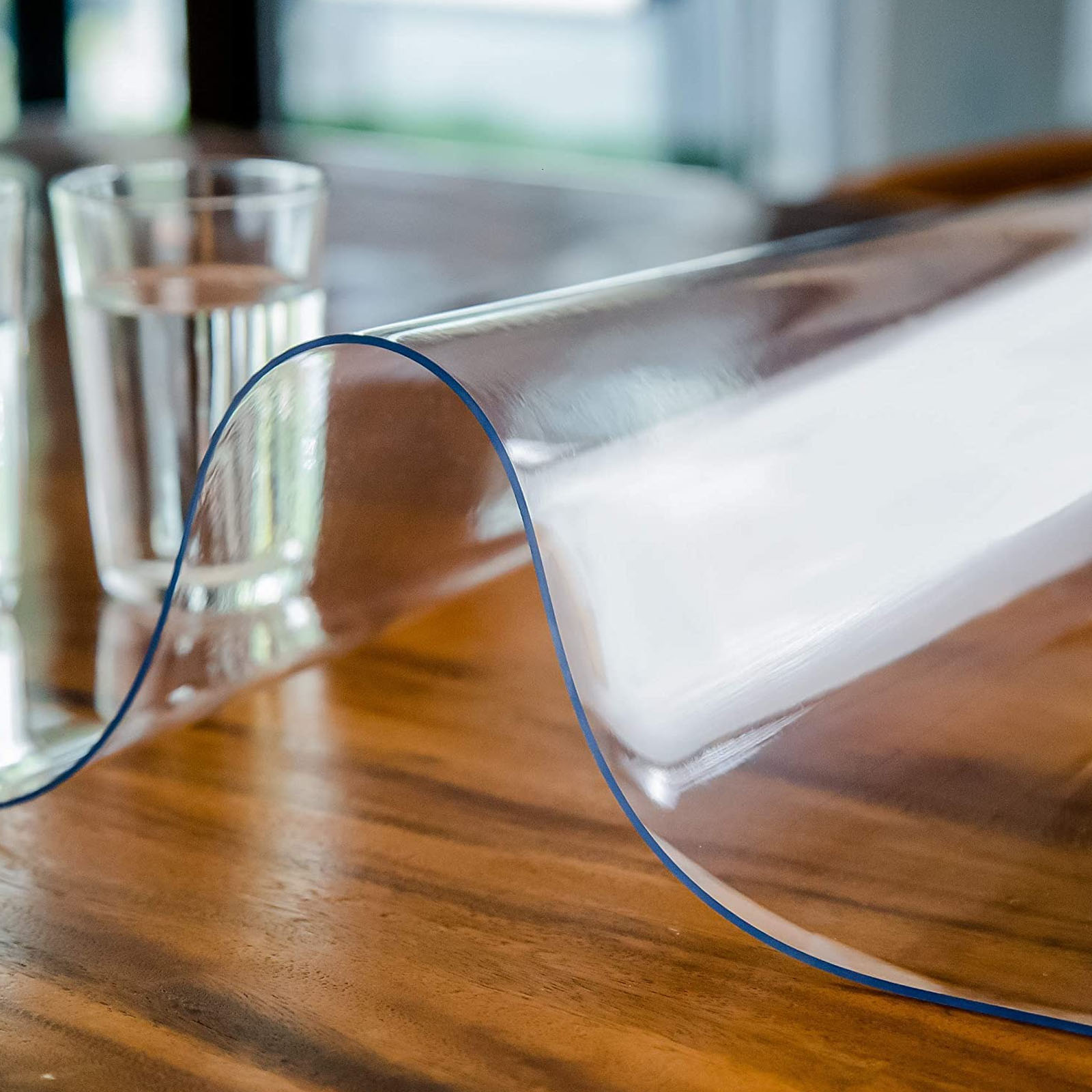 Petoto 79 x 40 inch PVC Clear Table Protector, 2mm Thick Transparent Tablecloth Waterproof Oil Proof Kitchen Dining Table Cloth