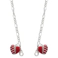 thumbnail image 1 of Silvertone Striped Red Enamel Heart with Beaded Decoration Silvertone Face Mask Necklace, 1 of 2