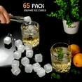 thumbnail image 3 of Reusable Plastic Ice Cubes 65 Pack White Refreezable Cubes for Drinks, Whiskey, Vodka or Coffee, Washable Fake Ice Chill Drinks Without Diluting & Melting, 3 of 7