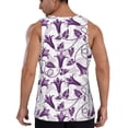 thumbnail image 3 of Haiem Violets Flowers Men Workout Tank Top Gym Bodybuilding Sleeveless Muscle T Shirts Athletic Tank Breathable Workout Shirt-X-Large, 3 of 9