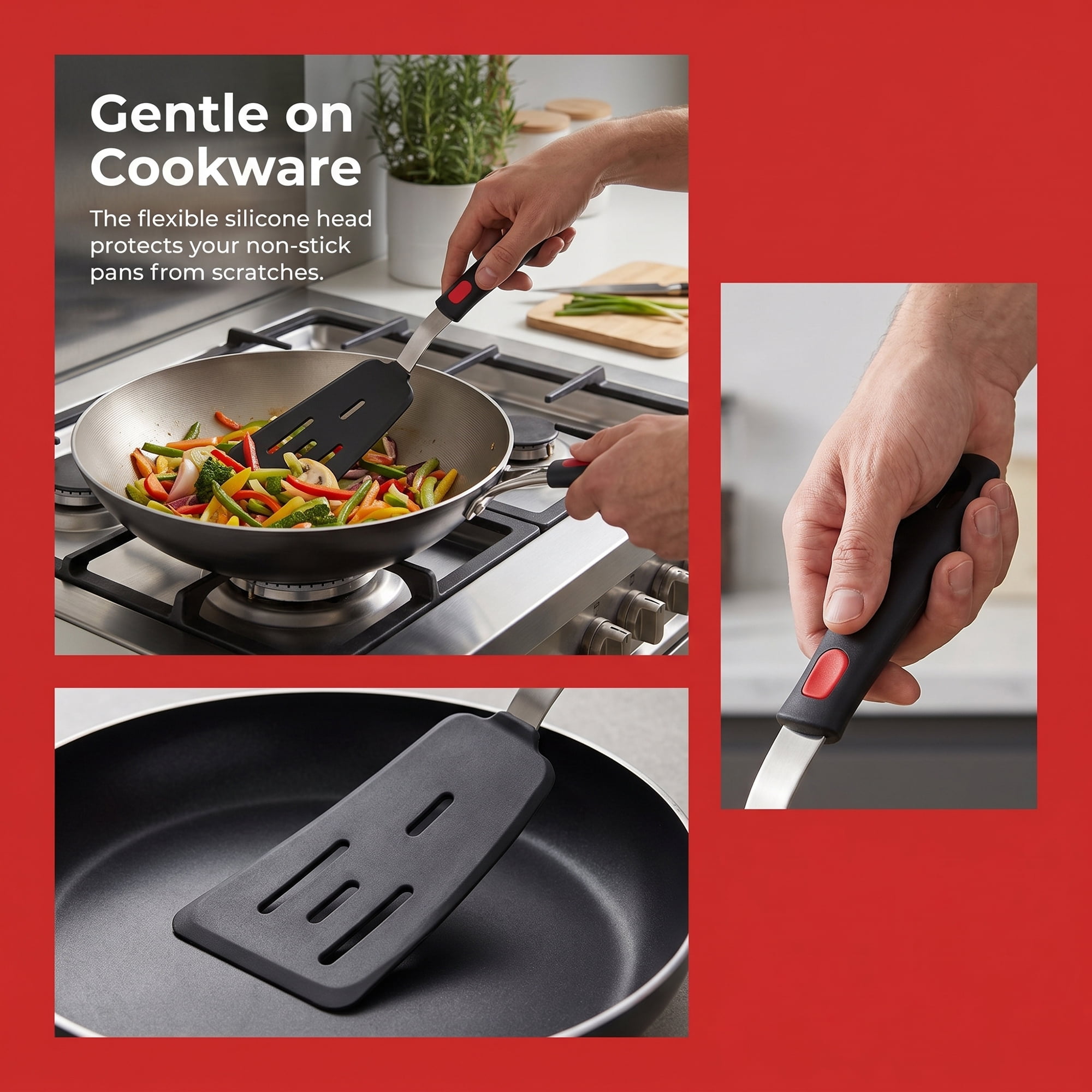 Unique Bargains Heat-Resistant Dishwasher Safe Spatula Black-Missed Scoop 12.8" x 3.3"