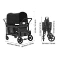 thumbnail image 5 of VEVOR Wagon Stroller for 4 Kids, Push Pull Quad Collapsible Stroller with Adjustable Handle, Safety Harness & Removable Canopy, 4-Seater Stroller Wagon for Camping, Dark Gray & Black (330LBS Loading), 5 of 9