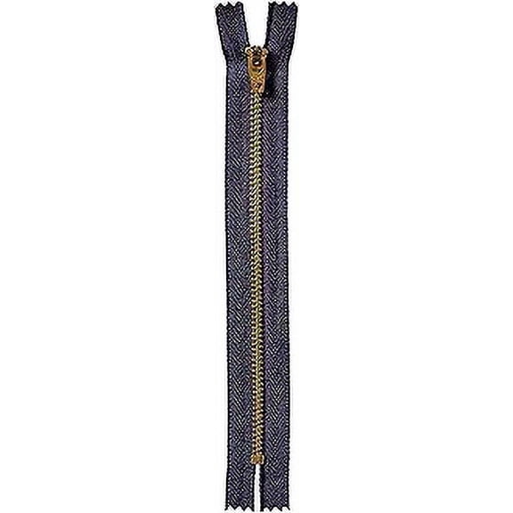 COATS&CLARK Coats & Clark Inc F2706-013 Brass Jean Metal Zipper, 6", Navy