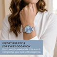 thumbnail image 3 of ELLEN TRACY Diamond Collection Women’s Silver Bracelet Watch – Light Blue Round Dial, 3 of 7