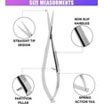 thumbnail image 6 of Cross Edge Spring Scissors 5 Inch straight Stainless Steel Precision Eyebrow & Eyelash Shaping & Trimming Scissor, Snips Squeeze, Embroidery, Knitting Micro Tip Craft Scissors (Silver), 6 of 18