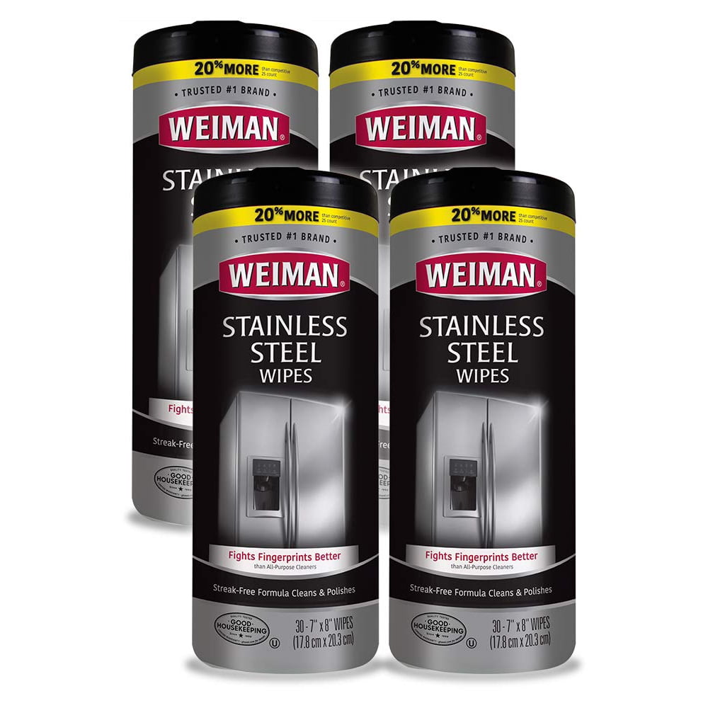 Weiman Stainless Steel Cleaner Wipes, 30 Count (4 Pack)