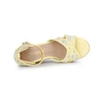 thumbnail image 4 of BLISSFUL STEP Women's Espadrille Wedge Heel Wedge Sandals Yellow Flower 5.5, 4 of 7