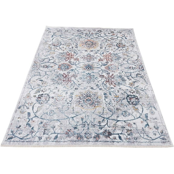 HR- Vintage Bohemian Floral Oriental Distressed 5x7 Area Rug for Living Room Bedroom & Dining Room Modern Home Decor Trend