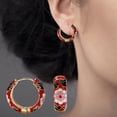 thumbnail image 4 of Pendientes De Aro De Circón De Color Con Microincrustaciones, Pendientes De Aro Gruesos Y Gruesos Abiertos, Pendientes Llamativos Para Mujeres Y Niñas, Regalo Guardurnaity AP006379-02, 4 of 6