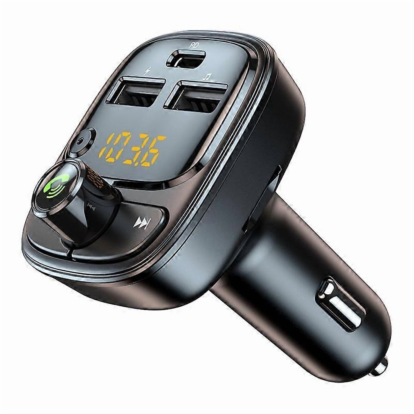 compatible T02 PD 24W Bluetooth Car Charger MP3 Player Multifunction Car Charger Adapter with 2USB,Type-C Ports_Perfect Gift