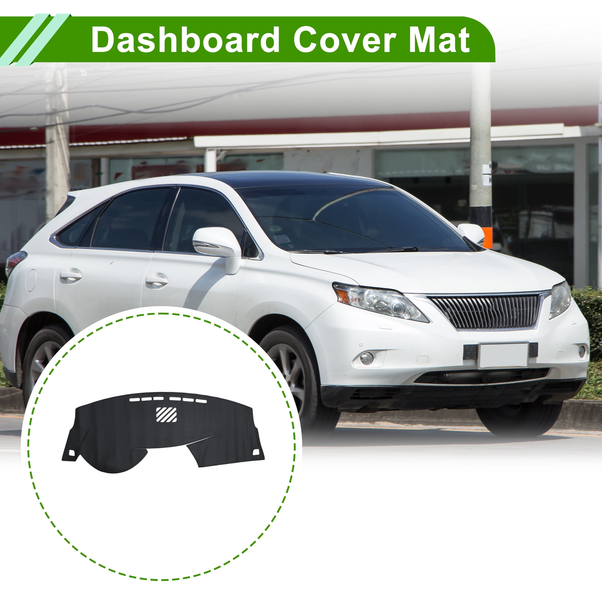 Unique Bargains Dashboard Cover for Lexus RX350 2010-2015 Dash Cover Mat Carpet Center Console Dash Cover Mat Car Interior Anti-Slip Faux Leather Black 1 Pc