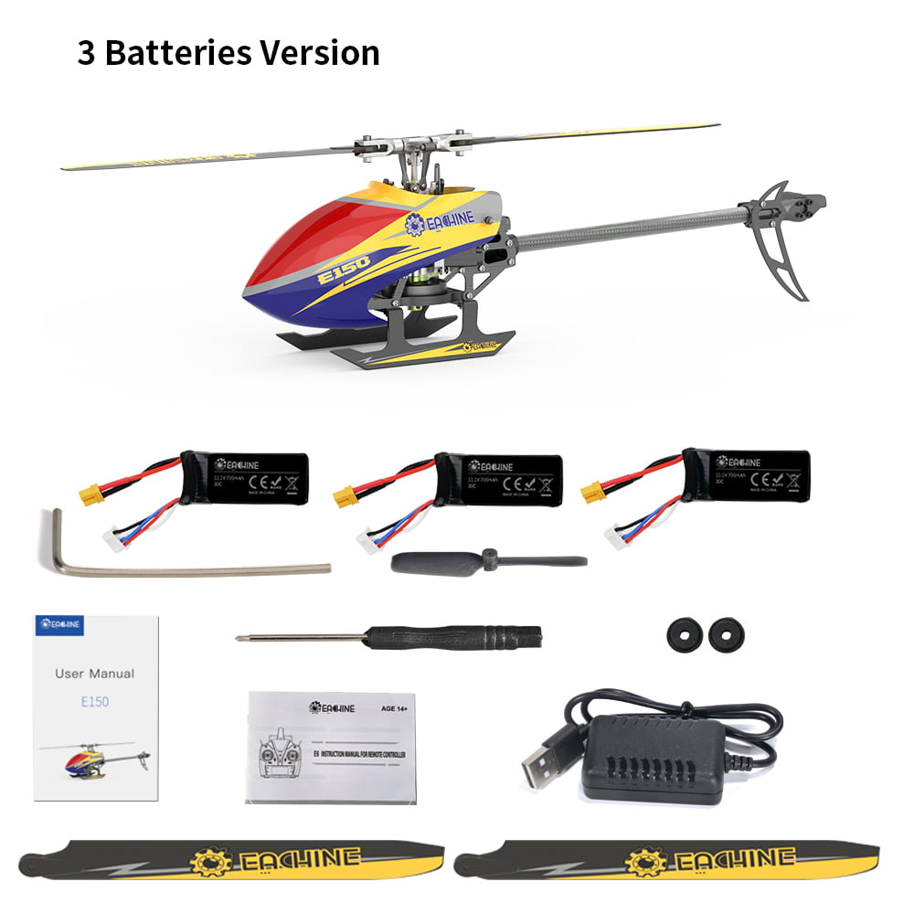 Laboratorium Silicium Humanistisch EACHINE 6CH 6-Axis Gyro 3D 6G Flybarless RC Helicopter Toys for Adults,  Dual Brushless Direct Drive Motor Remote Control Helicopter with 3  Batteries - Walmart.com