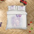 thumbnail image 3 of 3D White Rabbit Balloon Quilt Cover Set Bedding Set Duvet Cover Pillowcases, 3 of 3