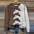 thumbnail image 4 of Chandail en Molleton Décontracté Rétro 3D Imprimé Raglan pour Femmes, Mode Col Rond, Manches Longues, Chandail Confortable, Doux, Coupe Ample, 4 of 4