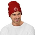 thumbnail image 3 of New Jersey Hockey Sticks Retro NJ Winter Beanie Cap Hat (Red), 3 of 3