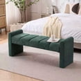 thumbnail image 4 of Boucle End of Bed Bench Upholstered Modern Bedroom Bench Channel Tufted Window Bench Comfy Long Ottoman for Living Room/Hallway/Indoor, 4 of 7