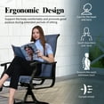 thumbnail image 4 of Patio Swivel Chairs Set of 6, Outdoor High Back Rocker Dining Chairs with All-Weather Textilene Mesh and Metal Frame, Comfortable Swivel Chairs for Patio, Garden, Deck, and Backyard (Blue), 4 of 7