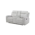 thumbnail image 4 of Lupe Double Manual Reclining Loveseat with Console- Light Gray Microfiber, 4 of 7