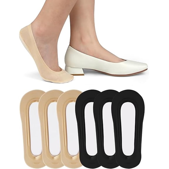 Eryueer No Show Socks Womens Ultra Low Cut Invisible Non Slip Footies Nylon Socks for Flats Loafers Heels