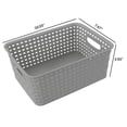 thumbnail image 4 of Kiddream Plastic Weave Storage Basket, 6-pack Grey Organizing Bin, 4 of 4