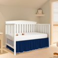 thumbnail image 2 of Ruffled Crib Skirt with Pompoms:Crib Bed Skirt with 14" Drop,Mini Crib Bedding Toddler Skirt,Baby Crib Accessories for Baby Boys Girls,28" X 52" (Dark Blue), 2 of 14