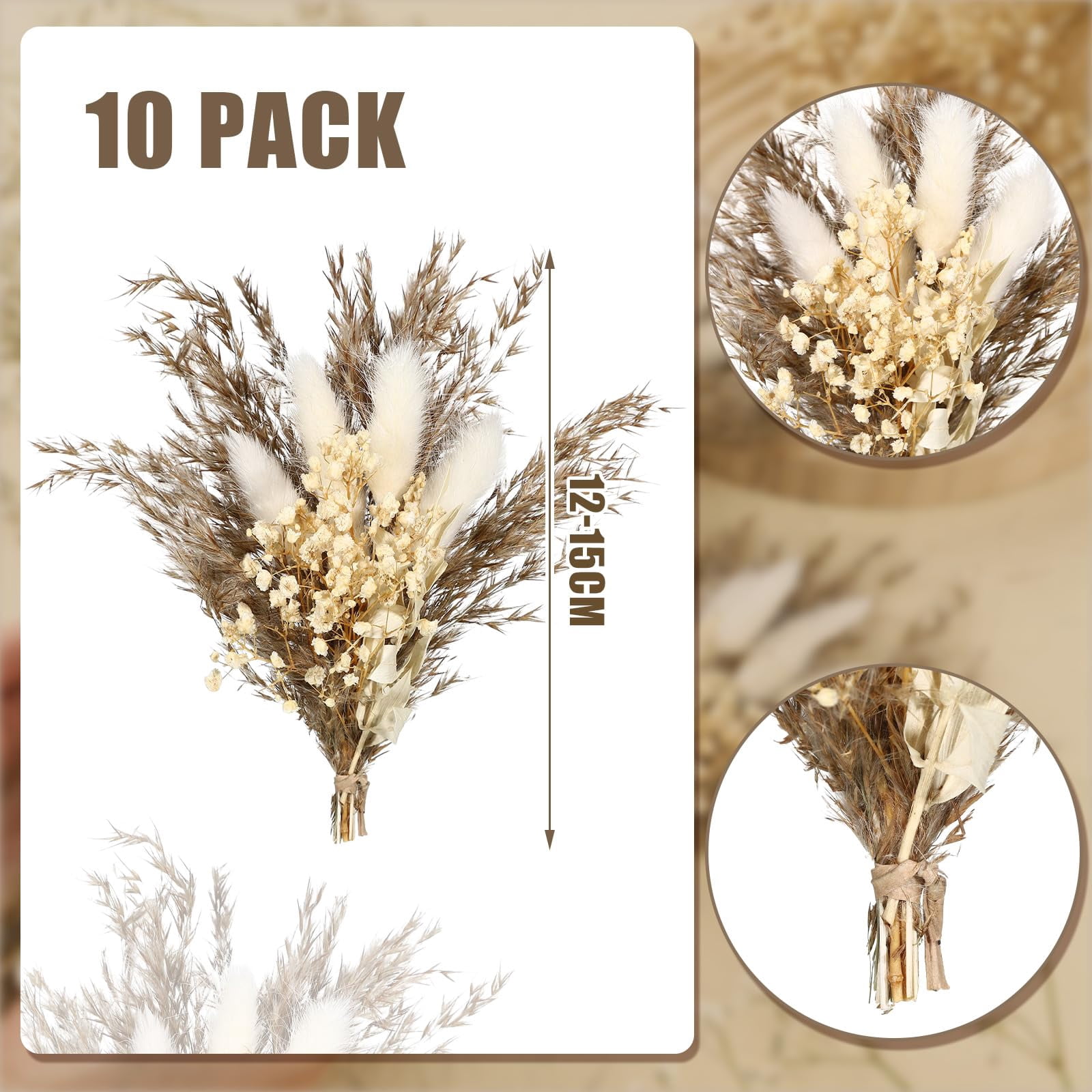 10 Artificial Dried Flower Boutonnieres for Wedding Groomsmen Groom Decor