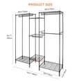 thumbnail image 2 of Wire Garment Rack Closet Wardrobe with Hanging Rod, Heavy Duty Freestanding Metal Hanging Clothes Rack Adjustable Storage Shelves Max Load 396lbs, 2 of 9