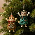 thumbnail image 5 of Wooden Christmas Cat Ornaments - Whimsical Festive Designs, Ready to Hang, for Holiday Decorations, 5 of 9